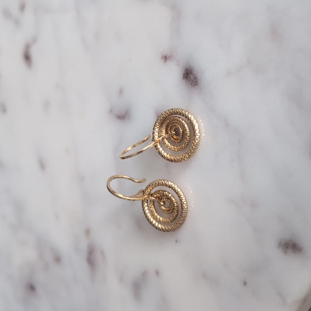 Gold plated sterling silver dangle earrings